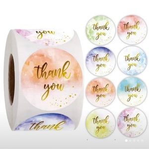 500 pcs colorful thank you sticker deal label paper roll